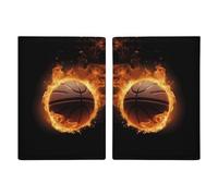 Étui de passeport imprimé avec photos de basket-ball brûlées, étui de protection pour passeport de voyage, étui portefeuille en cuir avec blocage RFID pour femmes et hommes, basket-ball brûlé, Burning
