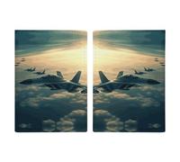 Étui de passeport imprimé avions de combat pour passeport de voyage, étui portefeuille en cuir avec blocage RFID pour cartes de voyage pour homme et femme, avions de combat, Jets d'avion, 20.3x13.8cm,