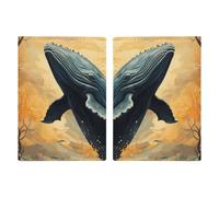 Étui de passeport imprimé baleine pour passeport de voyage, étui portefeuille de protection RFID en cuir pour homme et femme, poster baleine, 20,3 x 13,8 cm, moderne, Poster baleine, 20.3x13.8cm,