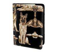Étui de passeport imprimé berger allemand pour voyage indispensable, étui de passeport pour accessoires de voyage pour femmes et hommes, Noir , Taille unique