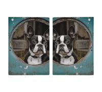 Étui de passeport imprimé Boston Terrier - Pour voyage - Protection contre les RFID - Étui en cuir pour cartes pour homme et femme - 20,3 x 13,8 cm, Boston Terrier, 20.3x13.8cm, Moderne