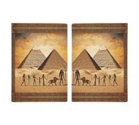 Étui de passeport imprimé de l'Égypte ancienne pour passeport de voyage, housse de protection pour cartes de passeport de voyage, étui portefeuille avec blocage RFID, étui pour cartes en cuir pour