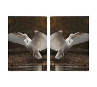 Étui de passeport imprimé Egret Spreads Its Wings - Étui de protection pour passeport de voyage - Étui portefeuille en cuir avec blocage RFID - Pour homme et femme - L'aigrette se répand, Aigrette