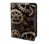 Étui de passeport imprimé engrenages steampunk cool, portefeuille de voyage fin et léger, accessoire de mode universel pour adultes