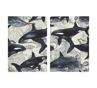 Étui de passeport imprimé épaulard - Porte-passeport pour cartes de voyage - Étui portefeuille avec blocage RFID en cuir pour homme et femme - 20,3 x 13,8 cm, moderne, Baleine tueuse., 20.3x13.8cm,