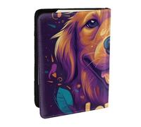 Étui de passeport imprimé feuilles comme une tête de chien, étui de voyage en cuir synthétique pour homme et femme, 16,5 cm, Noir , Taille unique