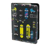 Étui de passeport imprimé graffiti skateboard, portefeuille de voyage fin et léger, accessoire de mode universel pour adultes