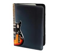 Étui de passeport imprimé guitares électriques orange, portefeuille de voyage fin et léger, accessoire de mode universel pour adultes