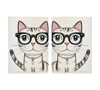 Étui de passeport imprimé hipster avec motif de chat et chaton - Étui de protection pour passeport de voyage - Étui portefeuille en cuir avec blocage RFID - Étui pour cartes pour homme et femme -