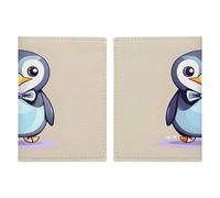 Étui de passeport imprimé pingouin mignon ultra fin en cuir PU organiseur de documents de voyage compact de qualité supérieure pour passeport international américain pour homme et femme