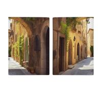 Étui de passeport imprimé rue italienne pour passeport de voyage, housse de protection pour passeport de voyage, étui portefeuille en cuir avec blocage RFID pour cartes pour homme et femme, rue