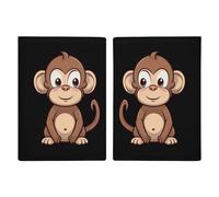 Étui de passeport imprimé singe marron de dessin animé pour passeport de voyage, housse de protection pour cartes de voyage, étui portefeuille en cuir avec blocage RFID pour cartes pour femmes et