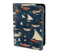 Étui de passeport imprimé sur le thème nautique de pirate - Portefeuille de voyage fin et léger - Accessoire de mode universel pour adultes