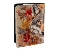Étui de passeport imprimé « Three Wolves are in the Maple Leaf » - En cuir synthétique - Pour homme et femme - 16,5 cm