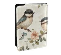 Étui de passeport imprimé « Two Little Birds are On The Branch » - En cuir synthétique - Pour homme et femme - 16,5 cm
