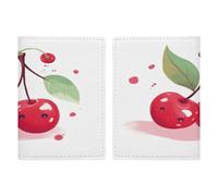 Étui de passeport mignon en forme de cerise ultra fin en cuir synthétique pour documents de voyage compact de qualité supérieure pour passeport international américain pour homme et femme