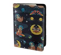 Étui de passeport mignon pour bébé paresseux endormi imprimé pour voyage indispensable, étui de passeport pour accessoires de voyage pour femmes et hommes, Noir , Taille unique