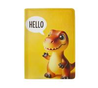 Étui de passeport mignon pour femme - Housse de passeport pour homme, Adorable dinosaure qui dit bonjour