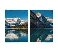 Étui de passeport panoramique du lac Louise Mountains ultra fin en cuir synthétique pour documents de voyage compact de qualité supérieure pour passeport international américain pour homme et femme