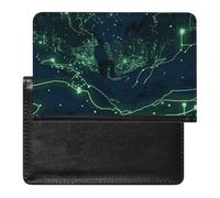 Étui de passeport phosphorescent fin avec blocage RFID et emplacements pour cartes de crédit pour femme/homme