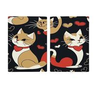 Étui de passeport pour couple de chats ultra fin en cuir synthétique compact de qualité supérieure pour passeport américain pour homme et femme