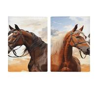 Étui de passeport pour couple de chevaux ultra fin en cuir synthétique - Organiseur de documents de voyage compact de qualité supérieure - Housse de protection pour passeport international américain