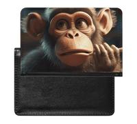 Étui de passeport pour passeport de voyage pour homme et femme avec blocage RFID, accessoire de voyage, Singe utilisant un cure-dent, Taille unique