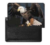 Étui de passeport pour passeport de voyage pour homme et femme avec blocage RFID, accessoire de voyage, Aigle chauve en 3D, Taille unique
