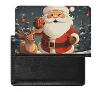 Étui de passeport pour passeport de voyage pour homme et femme avec blocage RFID, motif chat de Noël, accessoires de voyage, Père Noël, Taille unique