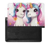Étui de passeport pour passeport de voyage pour homme et femme avec blocage RFID, motif renard mignon, accessoires de voyage, Mignon 2 poneys, Taille unique