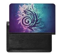 Étui de passeport pour passeport de voyage pour homme et femme avec blocage RFID, violet, Motif tribal décoratif, Taille unique