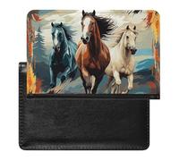 Étui de passeport pour passeport de voyage pour homme et femme, blocage RFID « A Girl Who Loves Cats » - Accessoires de voyage, Un motif avec des chevaux comme arrière-plan, Taille unique