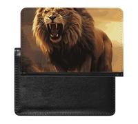 Étui de passeport pour passeport de voyage pour homme et femme - Blocage RFID - Accessoire de voyage, Lion rugissant en colère, Taille unique