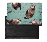 Étui de passeport pour passeport de voyage pour homme et femme - Blocage RFID - Accessoire de voyage, Loutres, Taille unique