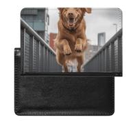 Étui de passeport pour passeport de voyage pour homme et femme, blocage RFID, cercles colorés, accessoires de voyage, Happy Golden Retriever, Taille unique