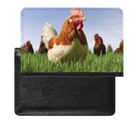 Étui de passeport pour passeport de voyage pour homme et femme - Blocage RFID - Différents poissons - Accessoires de voyage, Herbe de poulet amusante, Taille unique