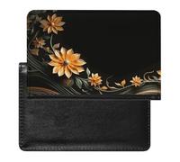 Étui de passeport pour passeport de voyage pour homme et femme - Blocage RFID d'une abeille sur une fleur - Accessoires de voyage, Fleurs jaunes ondulées, Taille unique