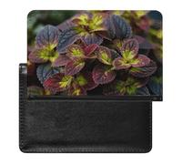 Étui de passeport pour passeport de voyage pour homme et femme, blocage RFID, fleurs violettes, aquarelle, accessoires de voyage, Plante à feuilles foncées, Taille unique