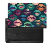 Étui de passeport pour passeport de voyage pour homme et femme, blocage RFID, fleurs violettes, aquarelle, accessoires de voyage, Impressions de lèvres aux couleurs vives, Taille unique