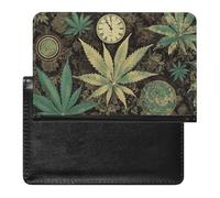 Étui de passeport pour passeport de voyage pour homme et femme - Blocage RFID - Impression 3D - Bleu, A Puff in Time Weed Marijuana, Taille unique