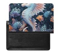 Étui de passeport pour passeport de voyage pour homme et femme, blocage RFID, imprimé léopard rugueux, accessoires de voyage, Hippocampe et étoile de mer, Taille unique