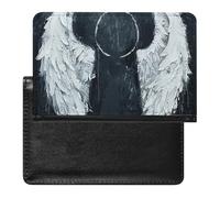 Étui de passeport pour passeport de voyage pour homme et femme, blocage RFID, marron et gris, accessoires de voyage, Ailes d'ange blanches, Taille unique