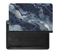 Étui de passeport pour passeport de voyage pour homme et femme, blocage RFID, nombreux tournesols, accessoires de voyage, Marbre bleu marine, Taille unique