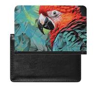 Étui de passeport pour passeport de voyage pour homme et femme - Blocage RFID - Porte-passeport coloré pour perroquet - Accessoires de voyage, Perroquet coloré, Taille unique