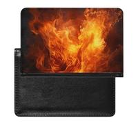 Étui de passeport pour passeport de voyage pour homme et femme - Blocage RFID - Violet prune papillon - Accessoires de voyage, Flamme rugissante, Taille unique