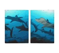 Étui de passeport pour passeport en polyuréthane avec motif requins marteaux, 20,3 x 13,8 cm, Style :, 20.3x13.8cm