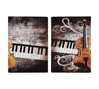 Étui de passeport pour piano violon notes de musique en cuir PU étanche