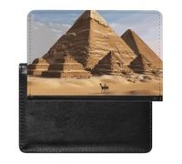 Étui de passeport pyramide de l'Égypte antique en cuir synthétique de qualité supérieure - Étui de protection pour passeport de voyage unisexe - Organiseur de documents pour les vacances et les