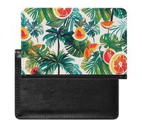 Étui de passeport style île tropicale aquarelle - Portefeuille de voyage sécurisé en cuir synthétique - Pour cartes de crédit - Sac de rangement pour passeport - Pour homme et femme - Blanc - Taille