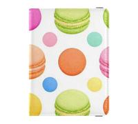 Étui de passeport tendance en cuir à pois bleu pêche pour voyage pour voyage, étui de protection pour passeport pour femme, léger, Cookie bleu pêche à pois tendance, 1 size